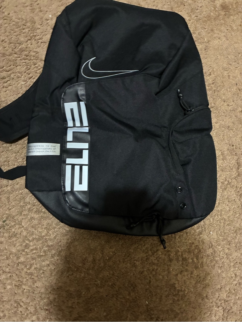 Nike Black Elite Men's Backpack with White Logo